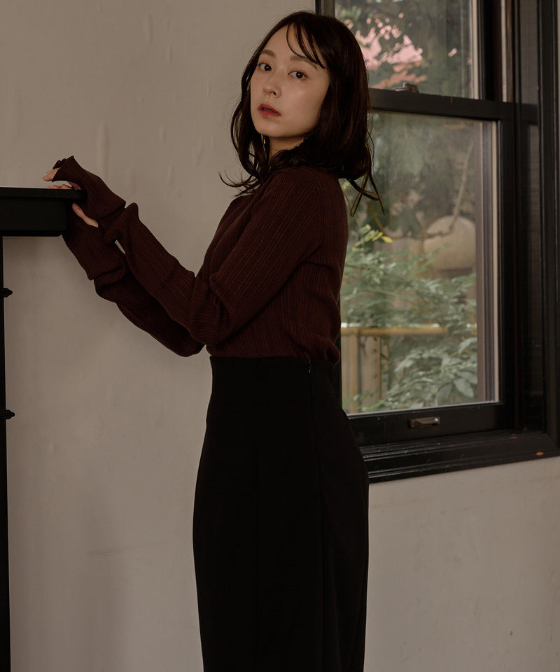 long sleeve rib knit / ロングスリーブリブニット
