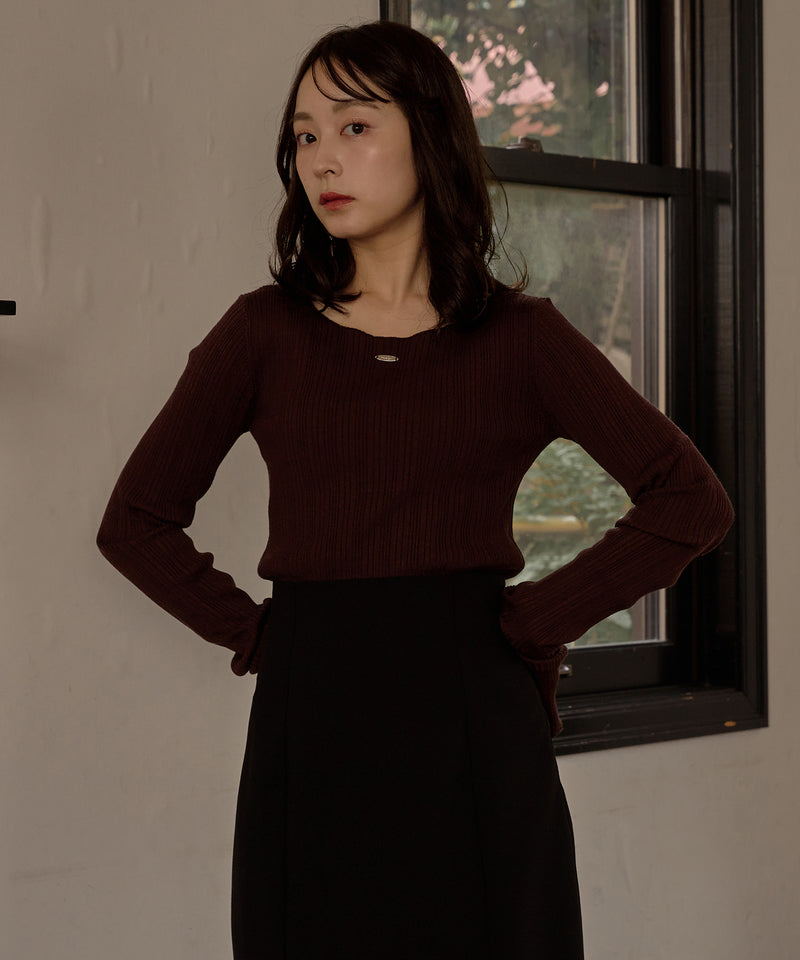 long sleeve rib knit / ロングスリーブリブニット