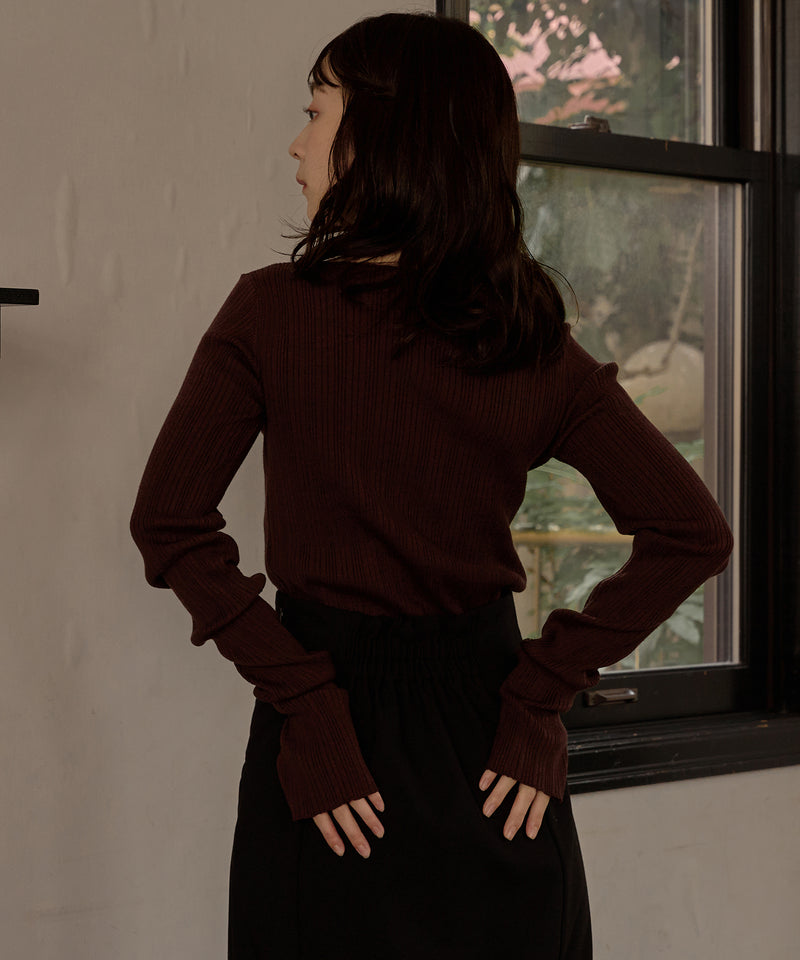 long sleeve rib knit / ロングスリーブリブニット
