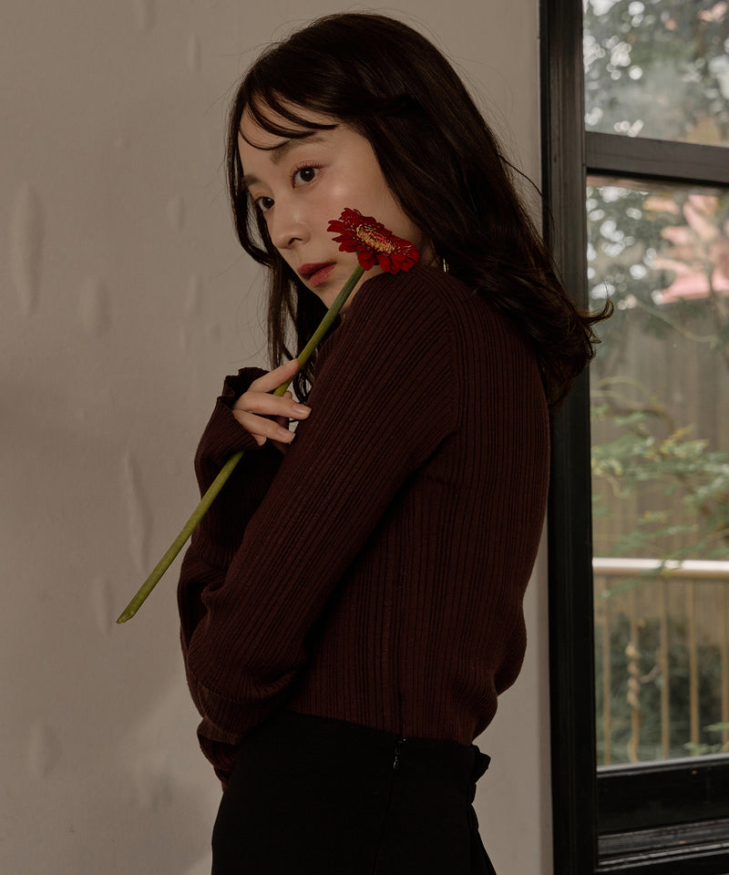 long sleeve rib knit / ロングスリーブリブニット