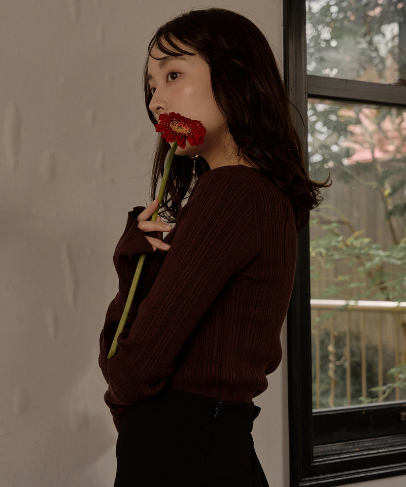 long sleeve rib knit / ロングスリーブリブニット