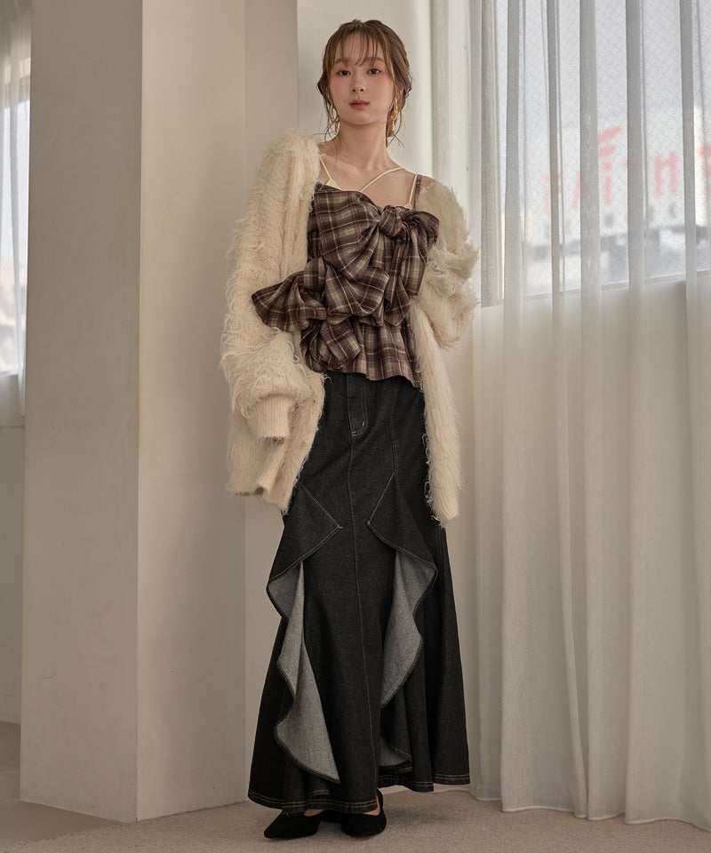 nuance button shaggy cardigan / ニュアンスボタンシャギーカーディガン