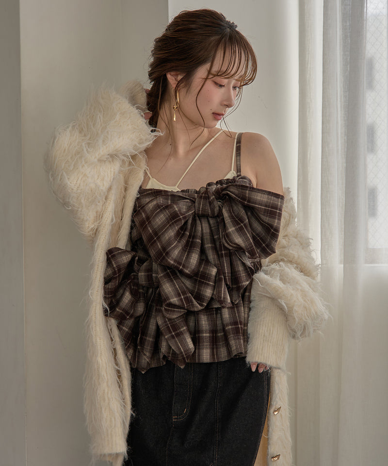 nuance button shaggy cardigan / ニュアンスボタンシャギーカーディガン