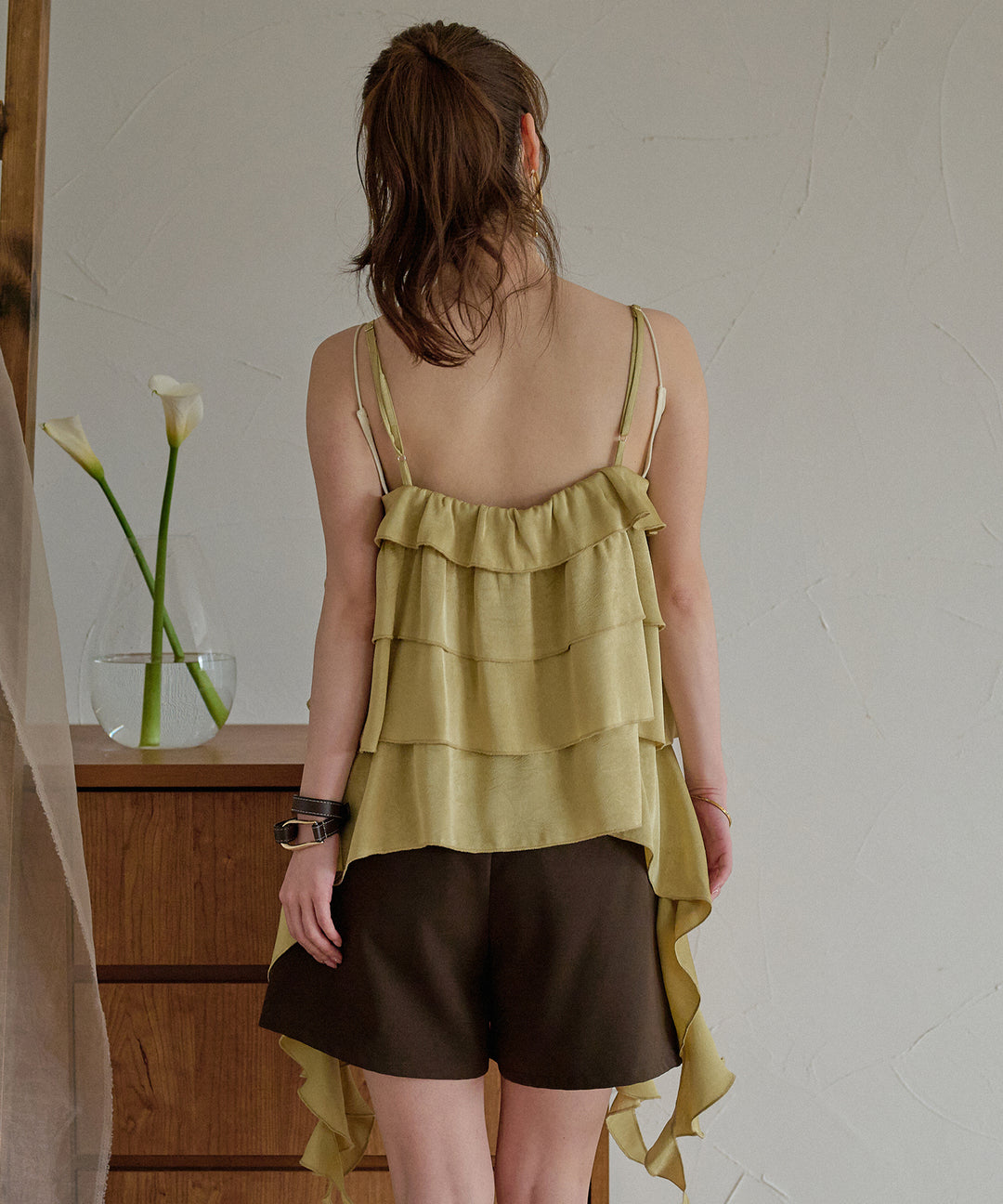 asymmetry frill cami tops / アシンメトリーフリルキャミトップス