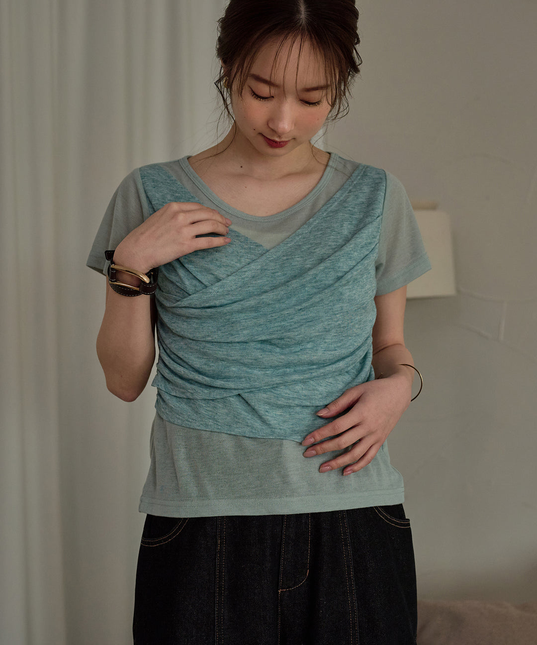 draped t shirt / ドレープTシャツ – favclo.