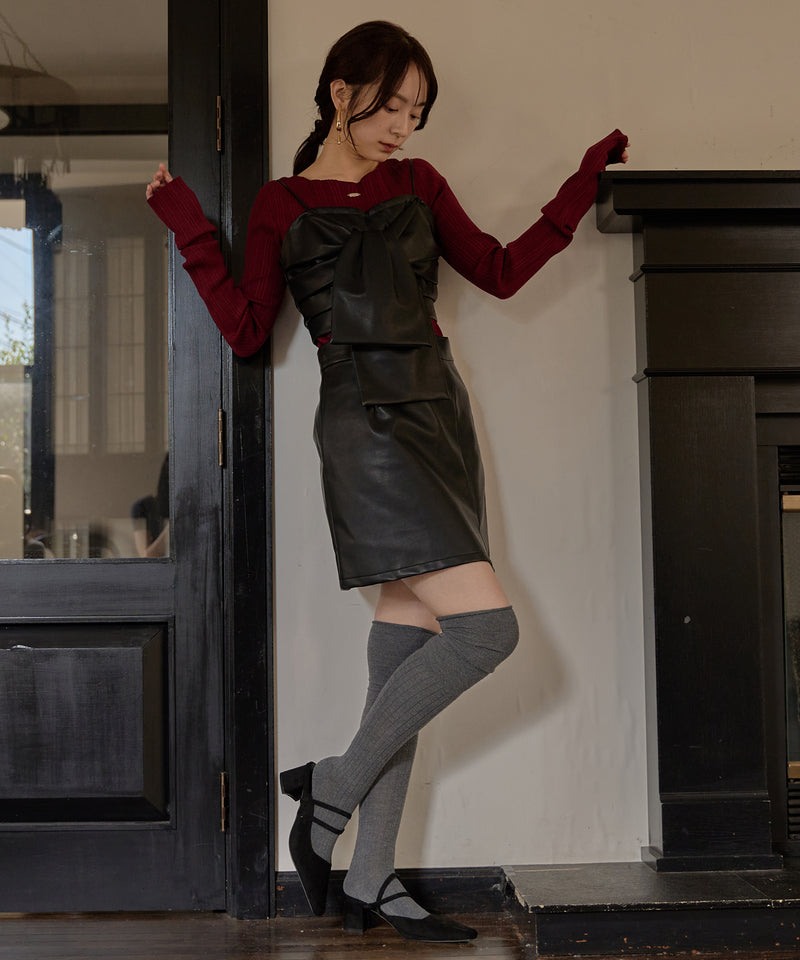 long sleeve rib knit / ロングスリーブリブニット