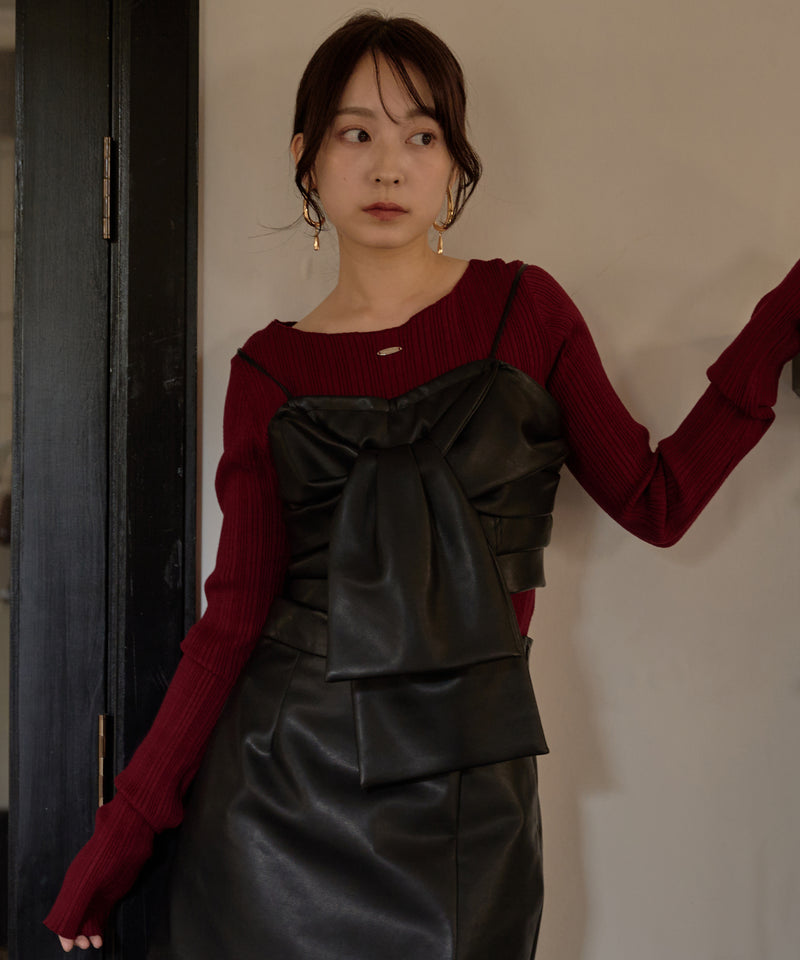 long sleeve rib knit / ロングスリーブリブニット