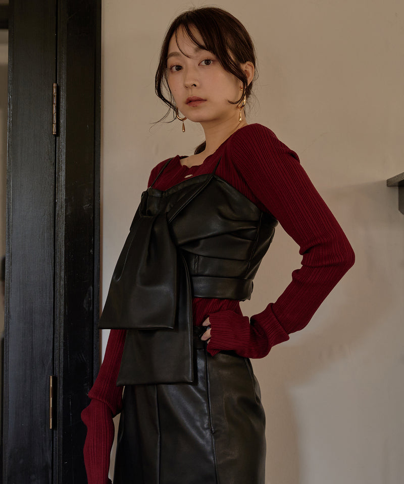 long sleeve rib knit / ロングスリーブリブニット