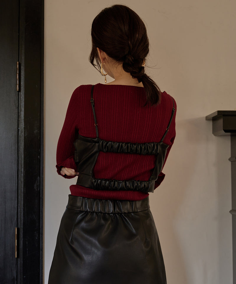 long sleeve rib knit / ロングスリーブリブニット