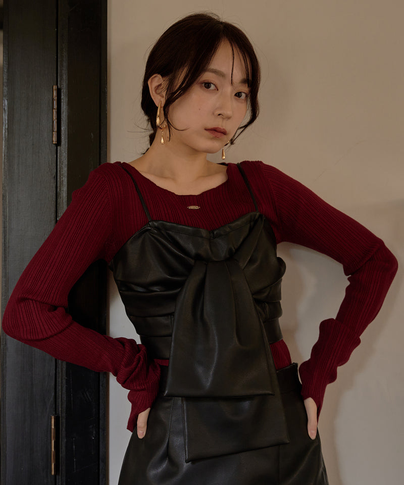 long sleeve rib knit / ロングスリーブリブニット