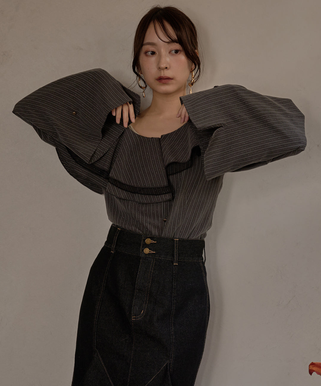 frill one shoulder tops / フリルワンショルダートップス – favclo.