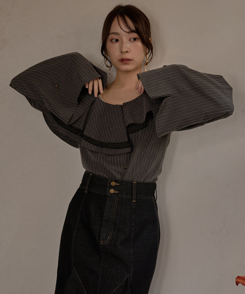 frill one shoulder tops /  フリルワンショルダートップス