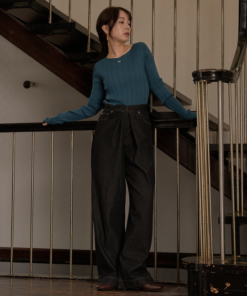 long sleeve rib knit / ロングスリーブリブニット