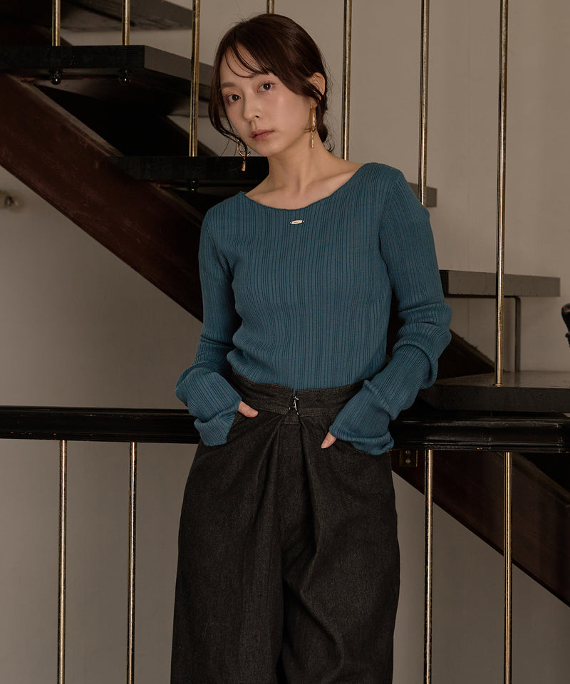 long sleeve rib knit / ロングスリーブリブニット