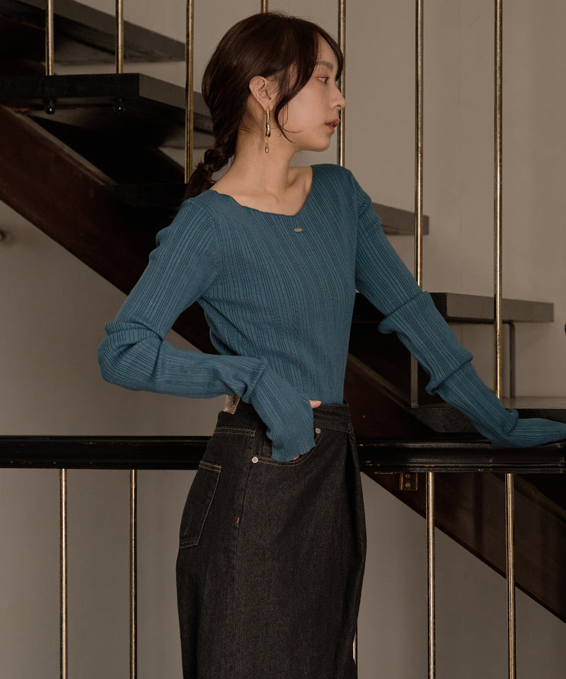 long sleeve rib knit / ロングスリーブリブニット