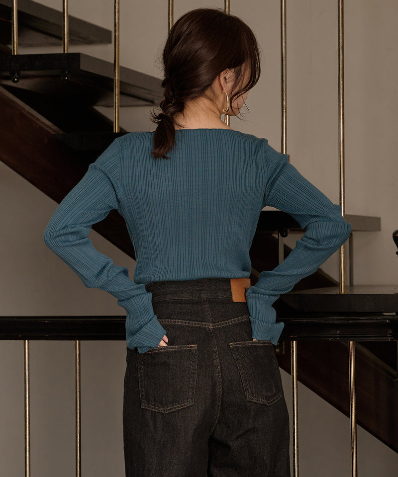 long sleeve rib knit / ロングスリーブリブニット