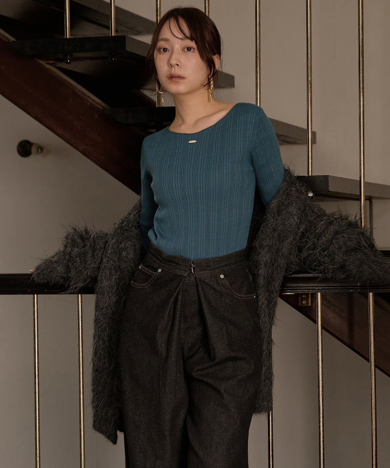 long sleeve rib knit / ロングスリーブリブニット