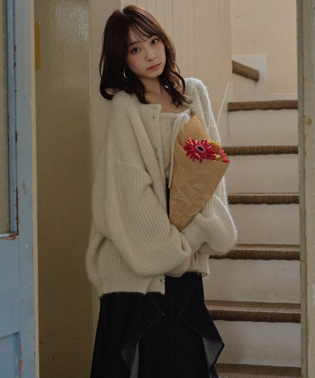 mideal マイディール スパンコールニットアンサンブル 予約商品】spangle knit ensemble / スパンコールニット