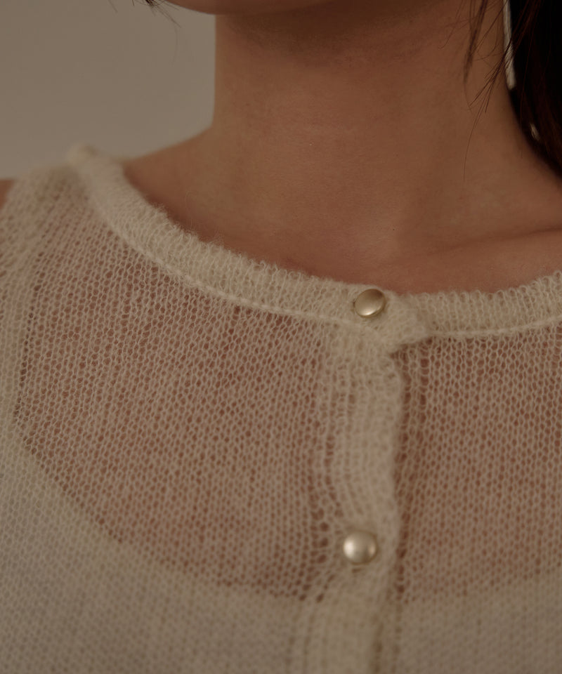 【予約商品】2way sleeve sheer knit cardigan / 2wayスリーブシアーニットカーディガン