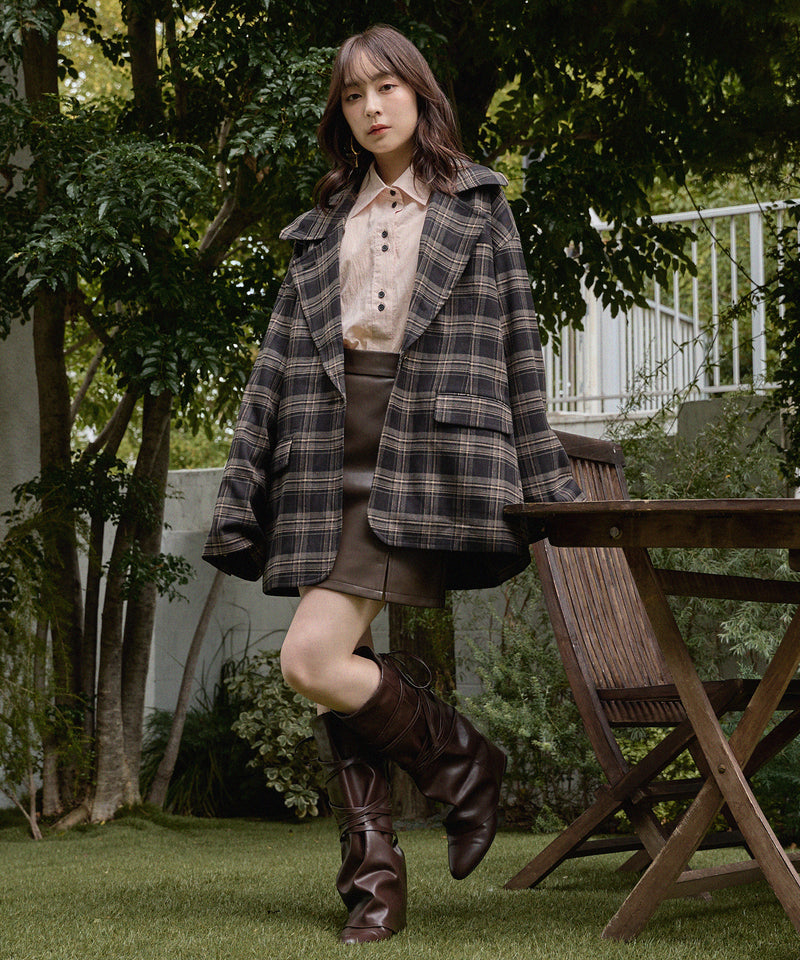 lace up long boots / レースアップロングブーツ