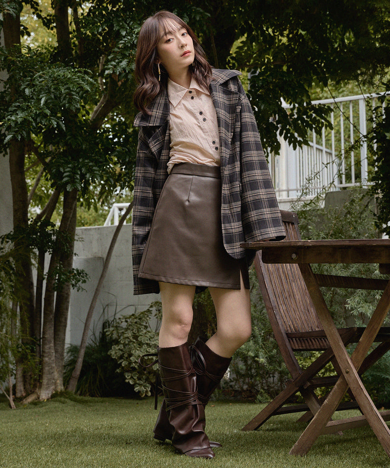 lace up long boots / レースアップロングブーツ