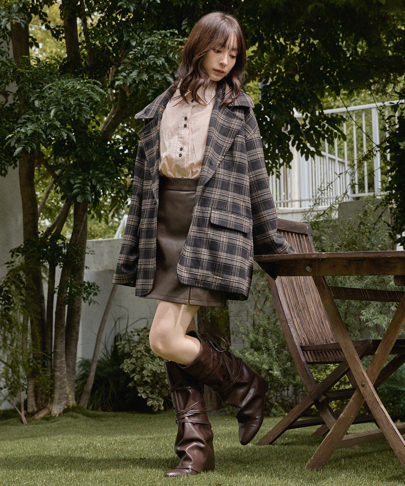 lace up long boots / レースアップロングブーツ