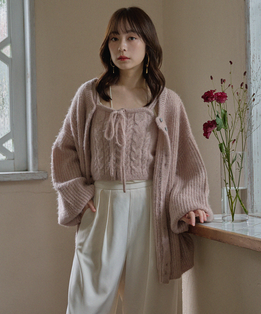 mideal マイディール スパンコールニットアンサンブル 予約商品】spangle knit ensemble / スパンコールニット