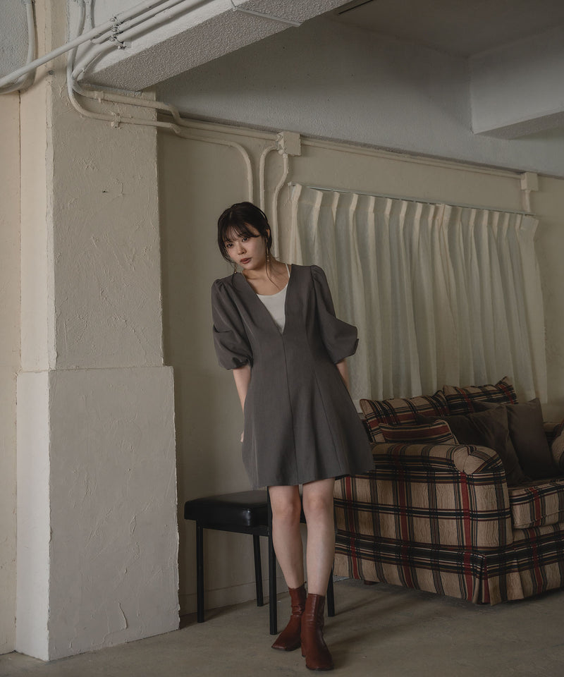 v neck tunic onepiece / Vネックチュニックワンピース