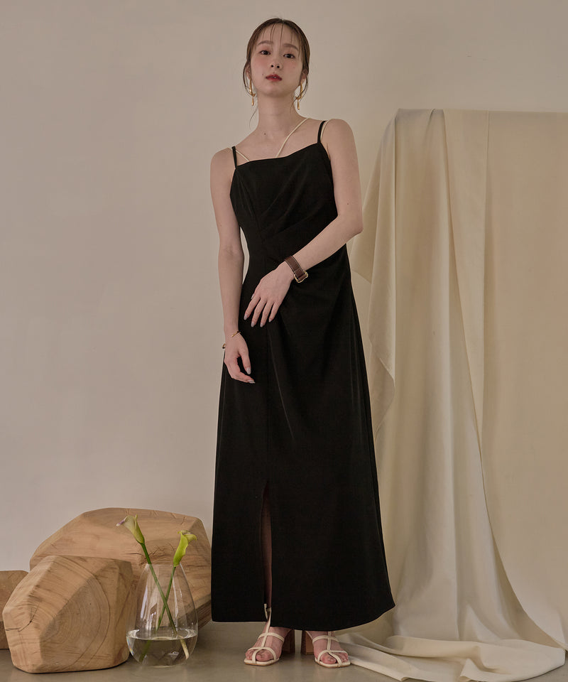 drape design cami onepiece / ドレープデザインキャミワンピ