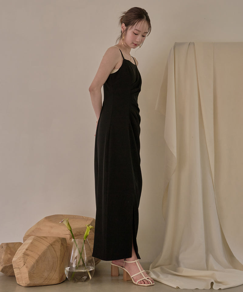 drape design cami onepiece / ドレープデザインキャミワンピ