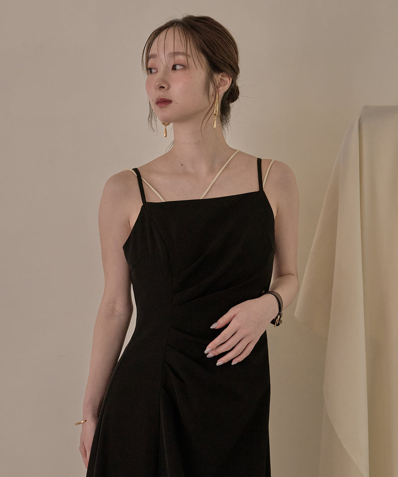 drape design cami onepiece / ドレープデザインキャミワンピ