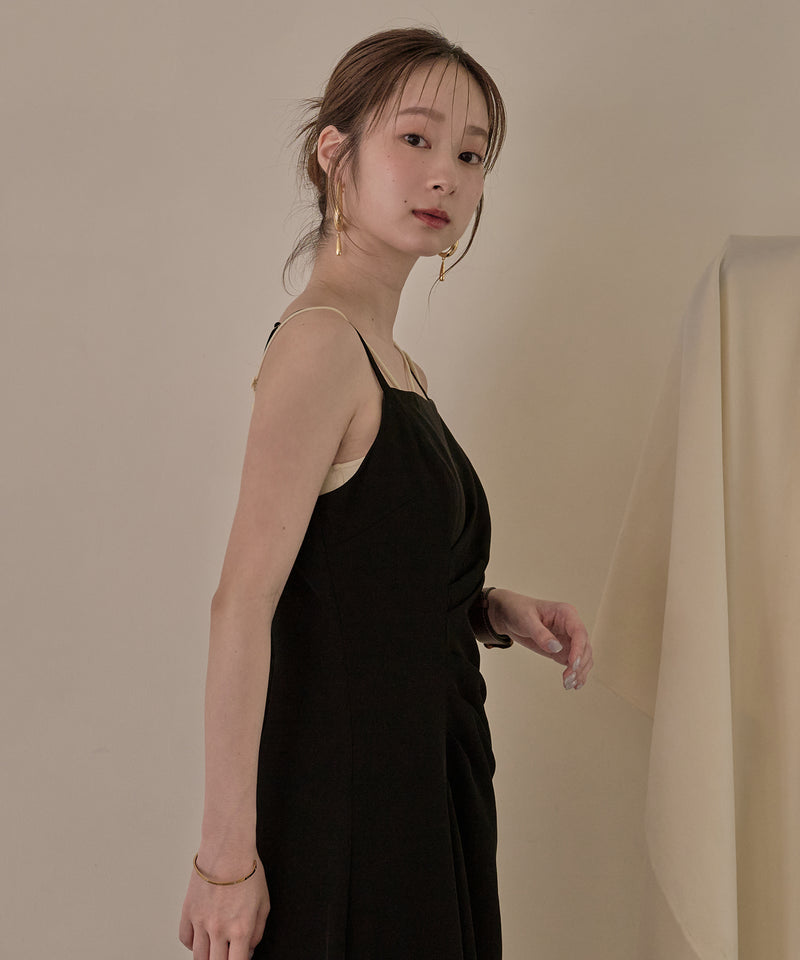 drape design cami onepiece / ドレープデザインキャミワンピ