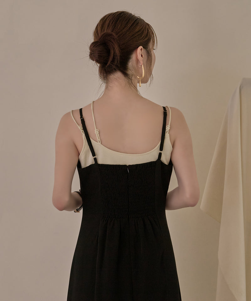 drape design cami onepiece / ドレープデザインキャミワンピ