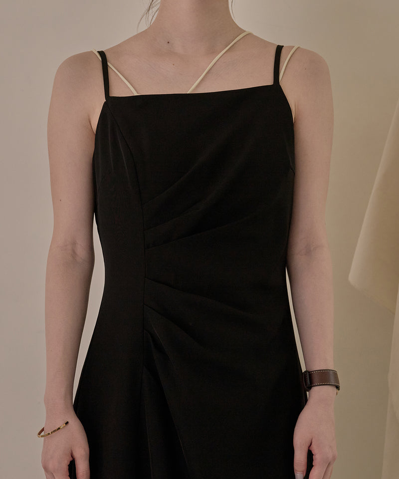 drape design cami onepiece / ドレープデザインキャミワンピ