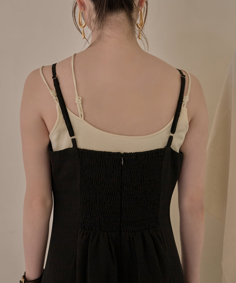 drape design cami onepiece / ドレープデザインキャミワンピ