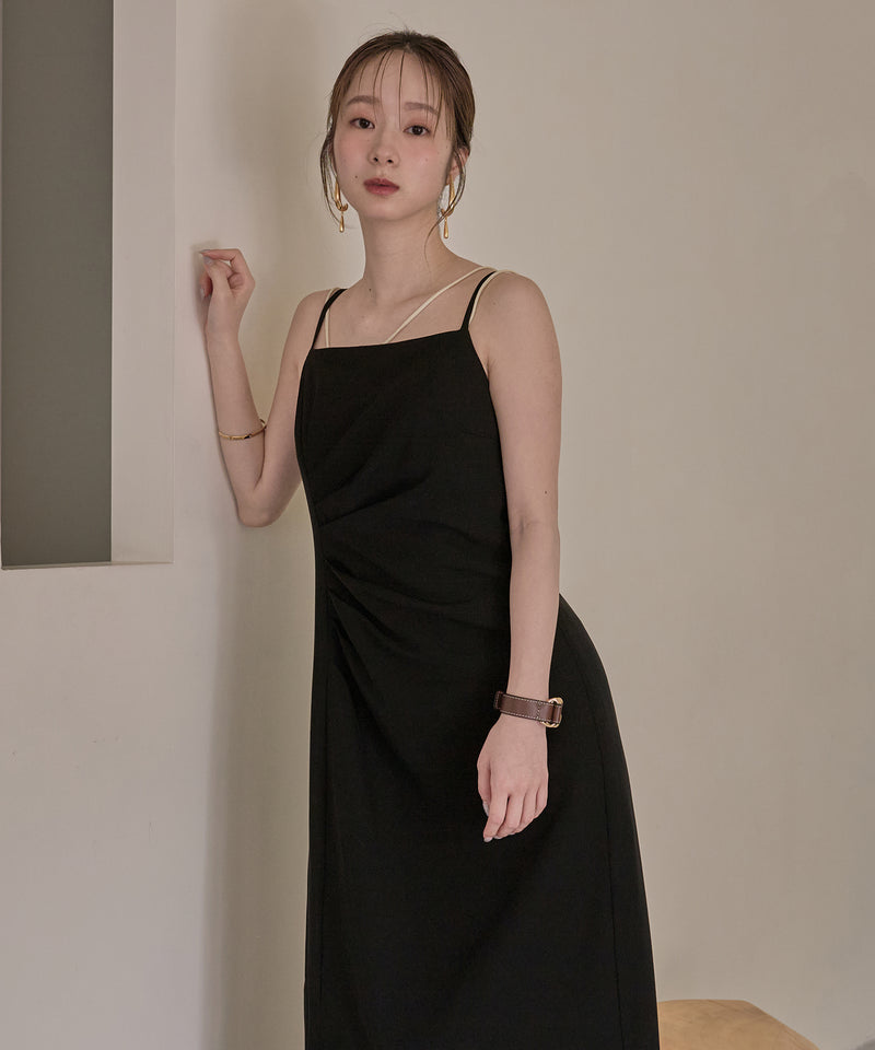 drape design cami onepiece / ドレープデザインキャミワンピ