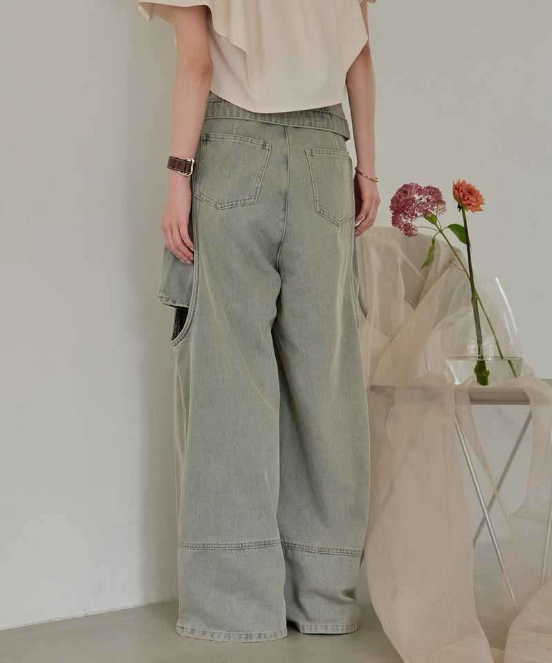 cut out design wide denim ⁡ / カットアウトデザインワイドデニム