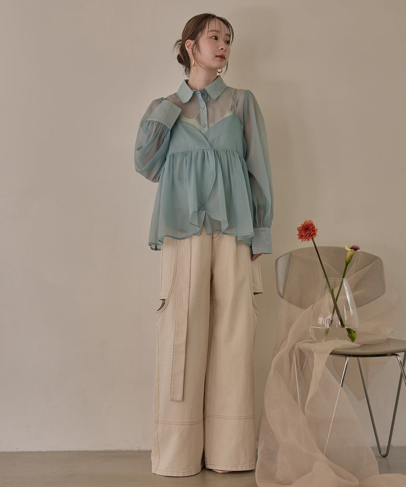 bustier set sheer shirt / ビスチェセットシアーシャツ