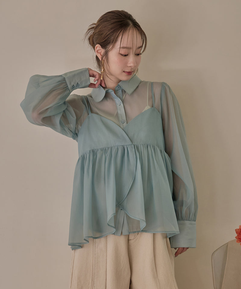 bustier set sheer shirt / ビスチェセットシアーシャツ