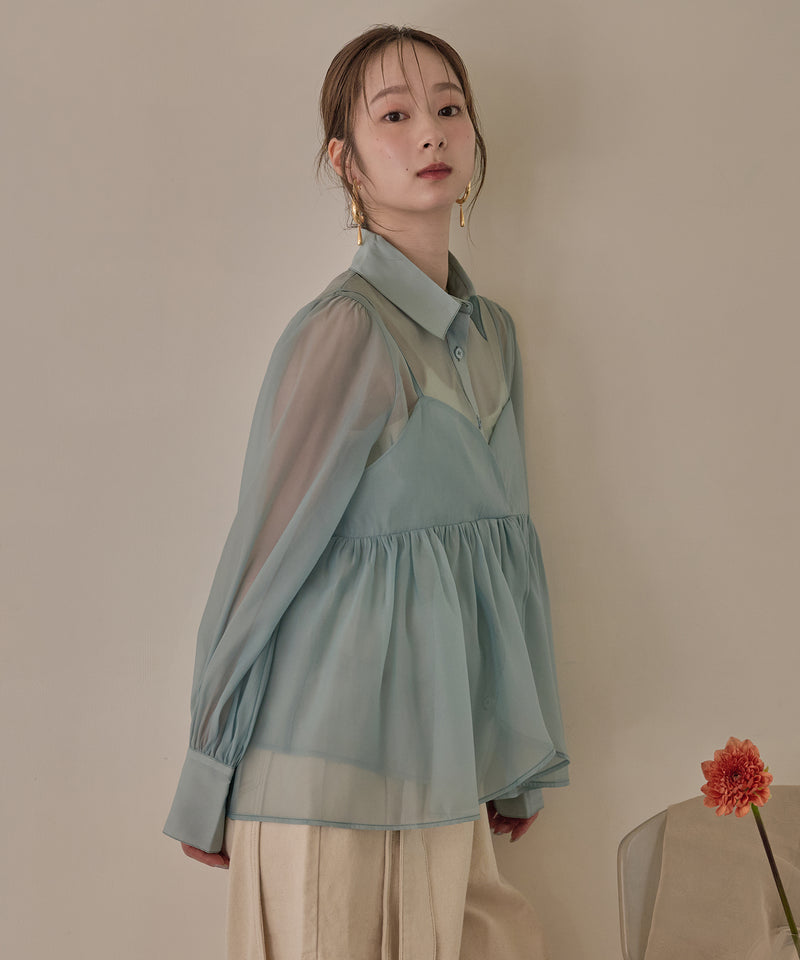 bustier set sheer shirt / ビスチェセットシアーシャツ