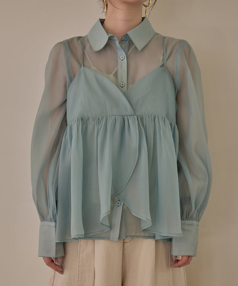 bustier set sheer shirt / ビスチェセットシアーシャツ