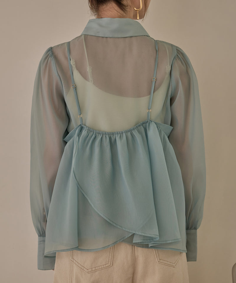 bustier set sheer shirt / ビスチェセットシアーシャツ