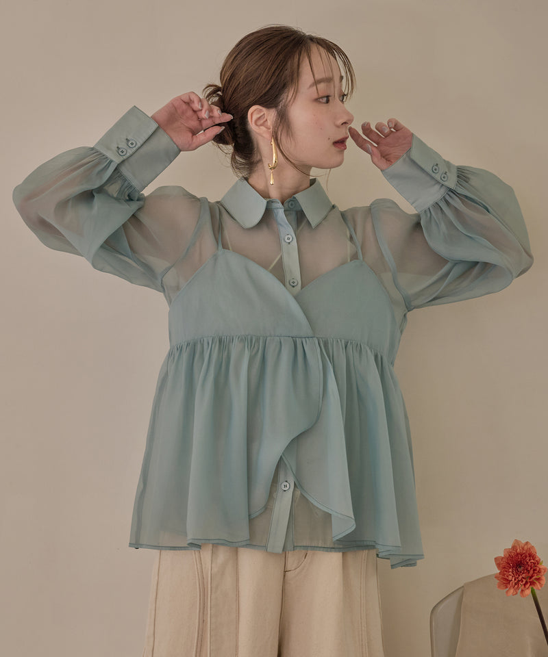bustier set sheer shirt / ビスチェセットシアーシャツ