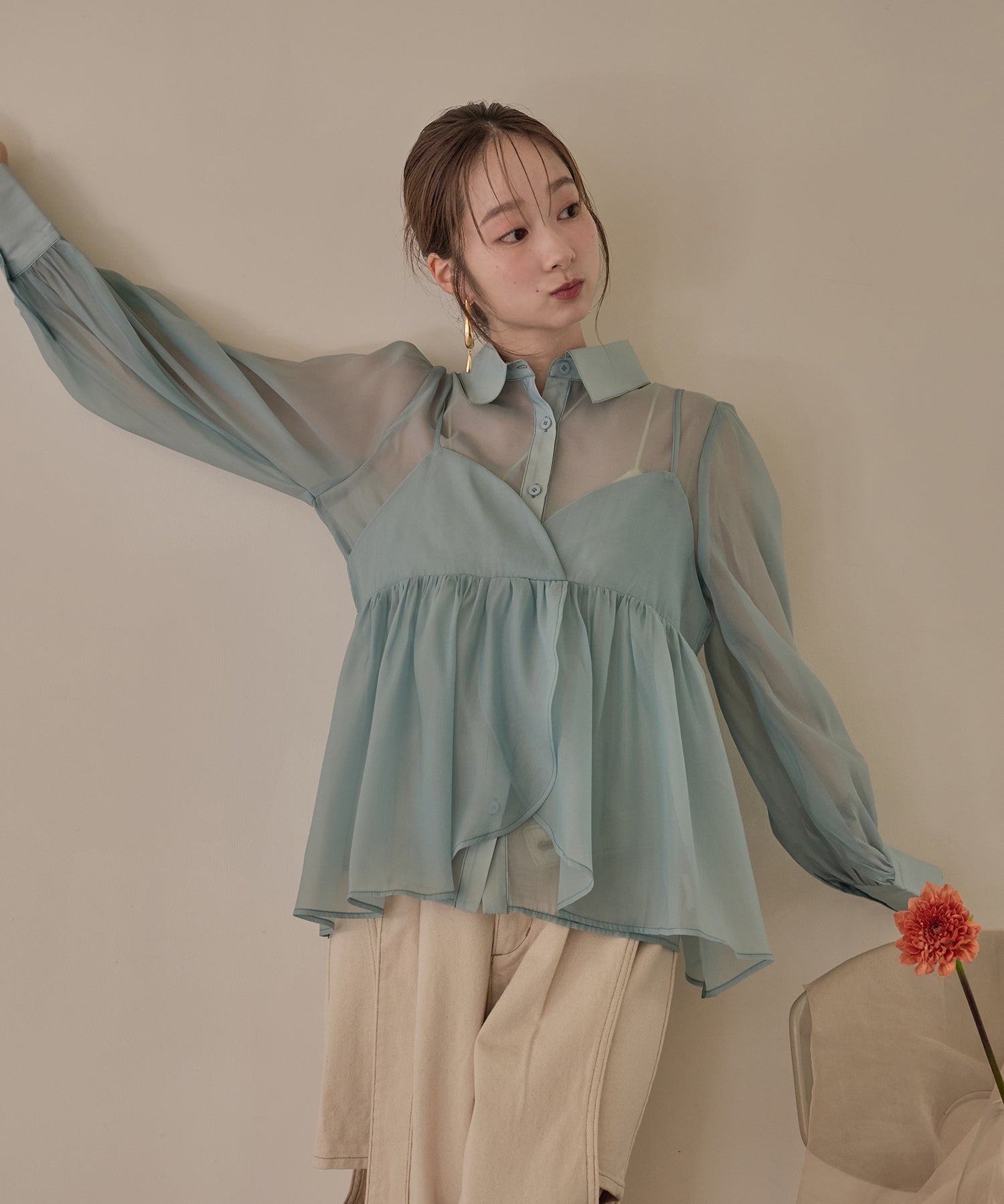 新品　mideal frill stripe tunic shirt /ネイビー mideal（マイディール）のファッション通販 - ZOZOTOWN（カラー