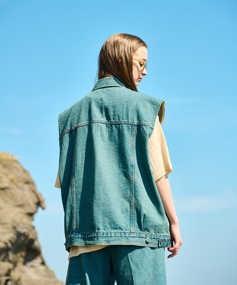 【WETTEMPT】NO SLEEVE DENIM JACKET/ノースリーブデニムジャケット
