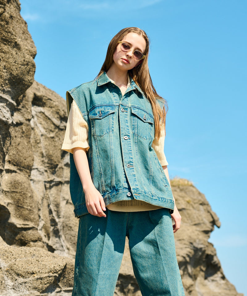 【WETTEMPT】NO SLEEVE DENIM JACKET/ノースリーブデニムジャケット