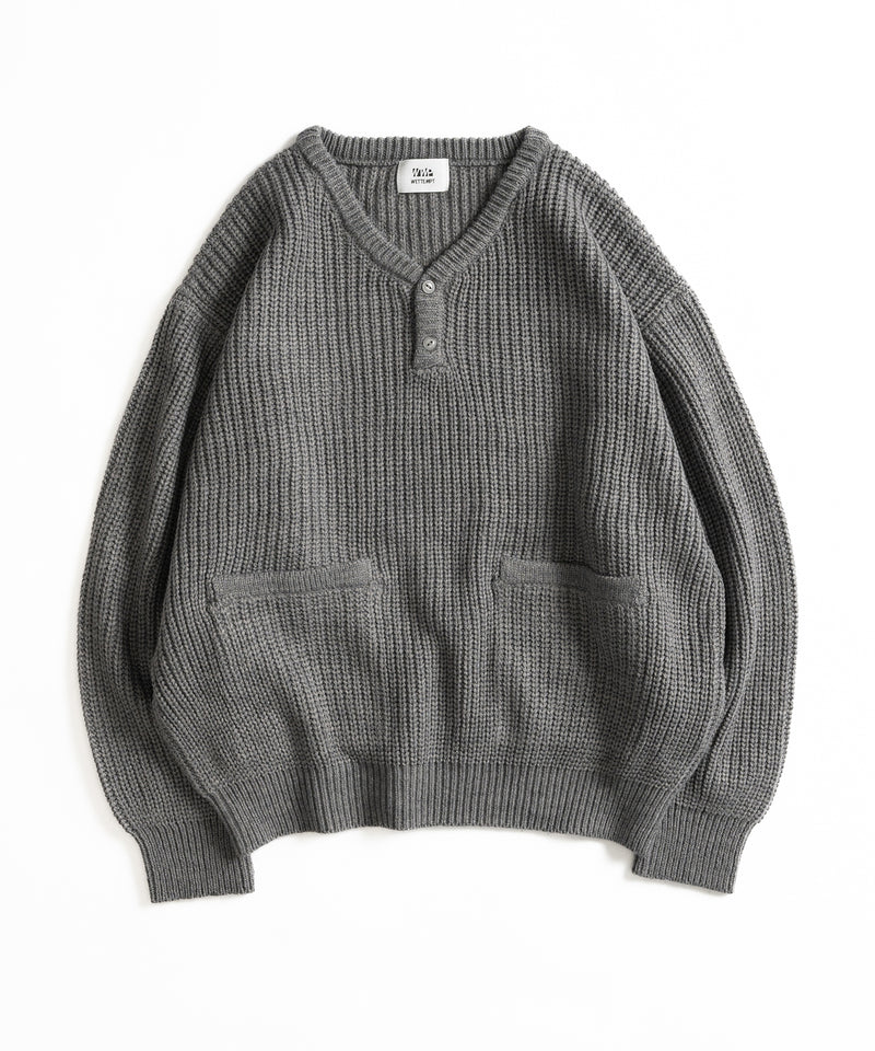 【WETTEMPT｜ウィテンプト】HENRY NECK RIB KNIT /ヘンリーネックリブニット