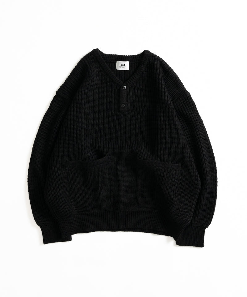 【WETTEMPT｜ウィテンプト】HENRY NECK RIB KNIT /ヘンリーネックリブニット