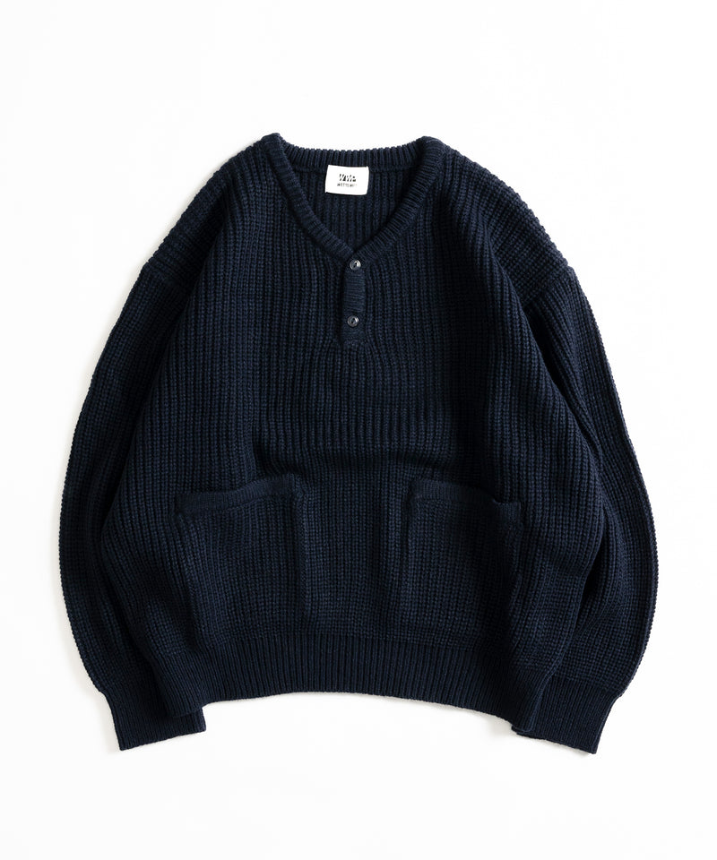 【WETTEMPT｜ウィテンプト】HENRY NECK RIB KNIT /ヘンリーネックリブニット