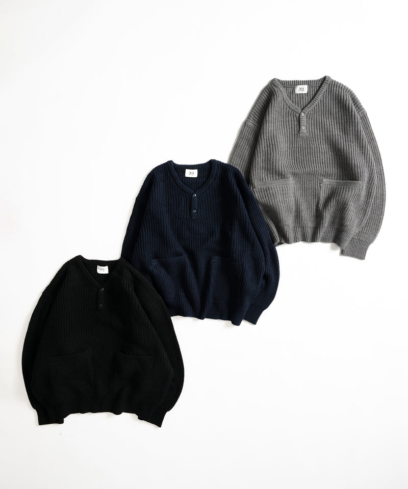 【WETTEMPT｜ウィテンプト】HENRY NECK RIB KNIT /ヘンリーネックリブニット